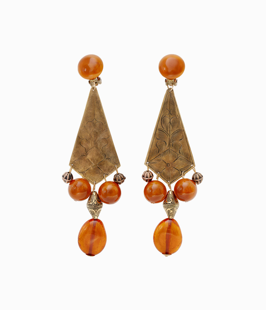 1980's Etched Vintage Earrings