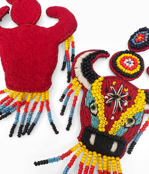 Beaded Red Bull Earrings