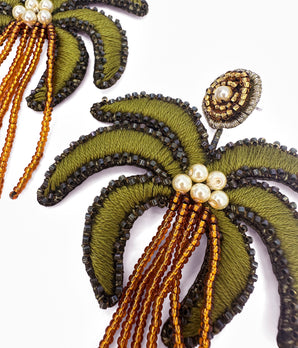 Beaded Palm Tree Earrings