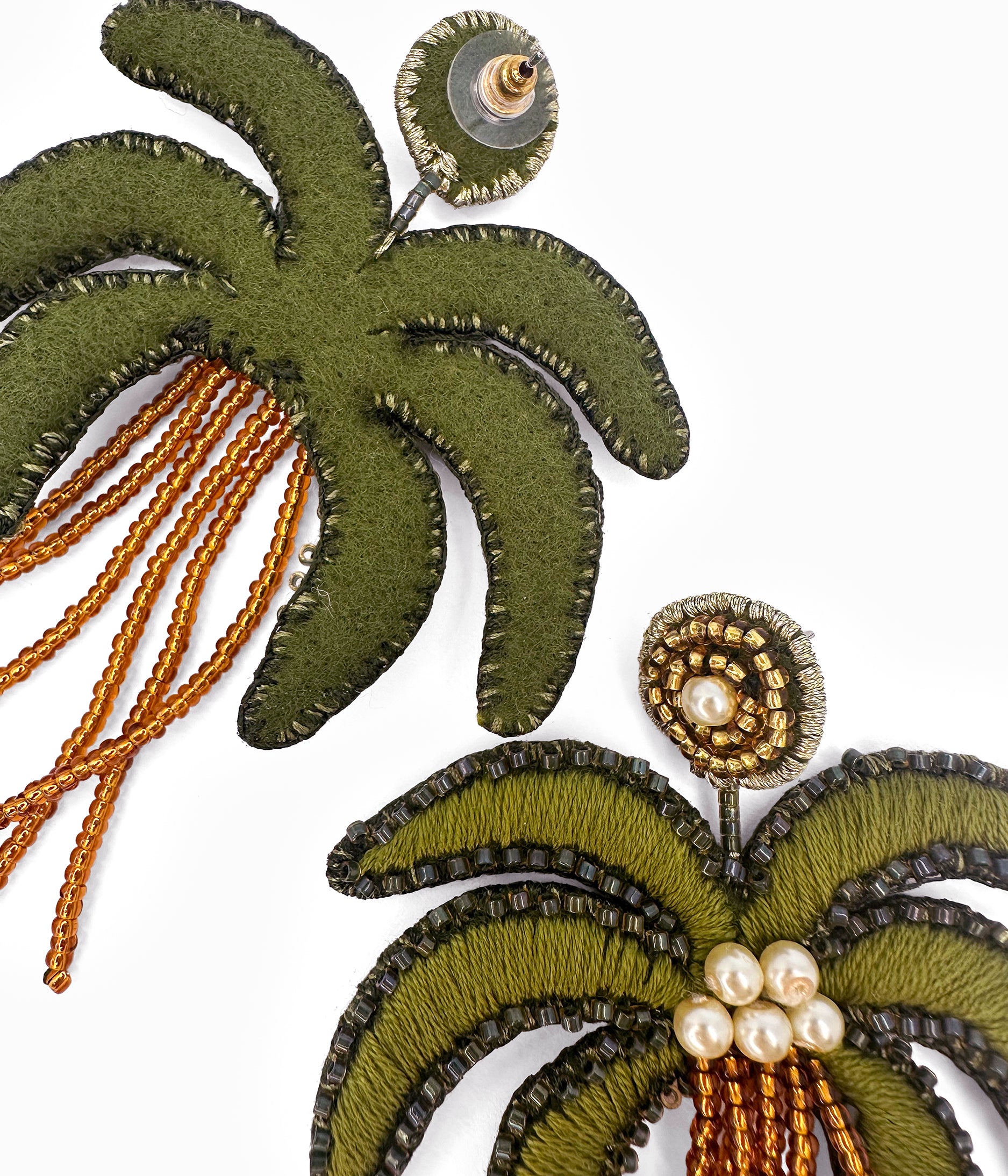 Beaded Palm Tree Earrings