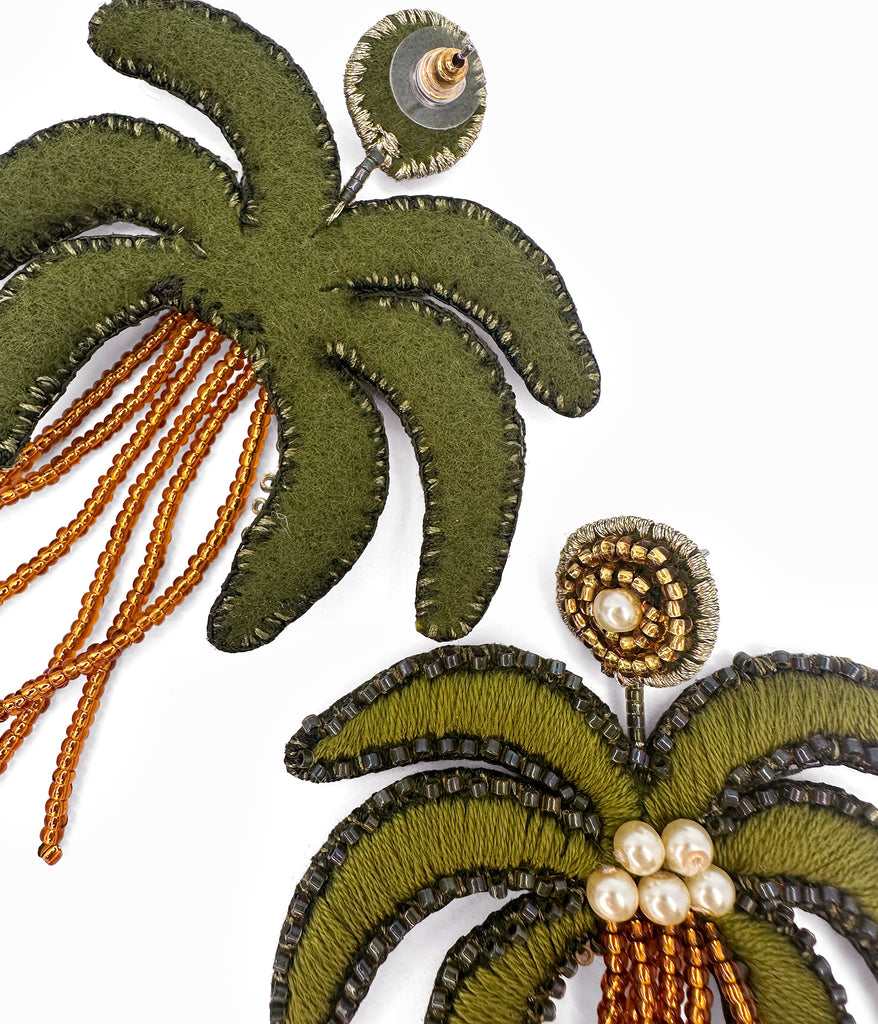 Beaded Palm Tree Earrings
