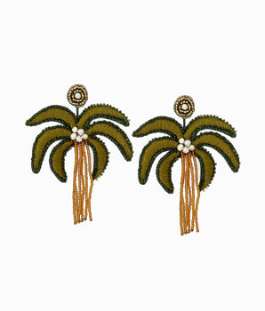 Beaded Palm Tree Earrings