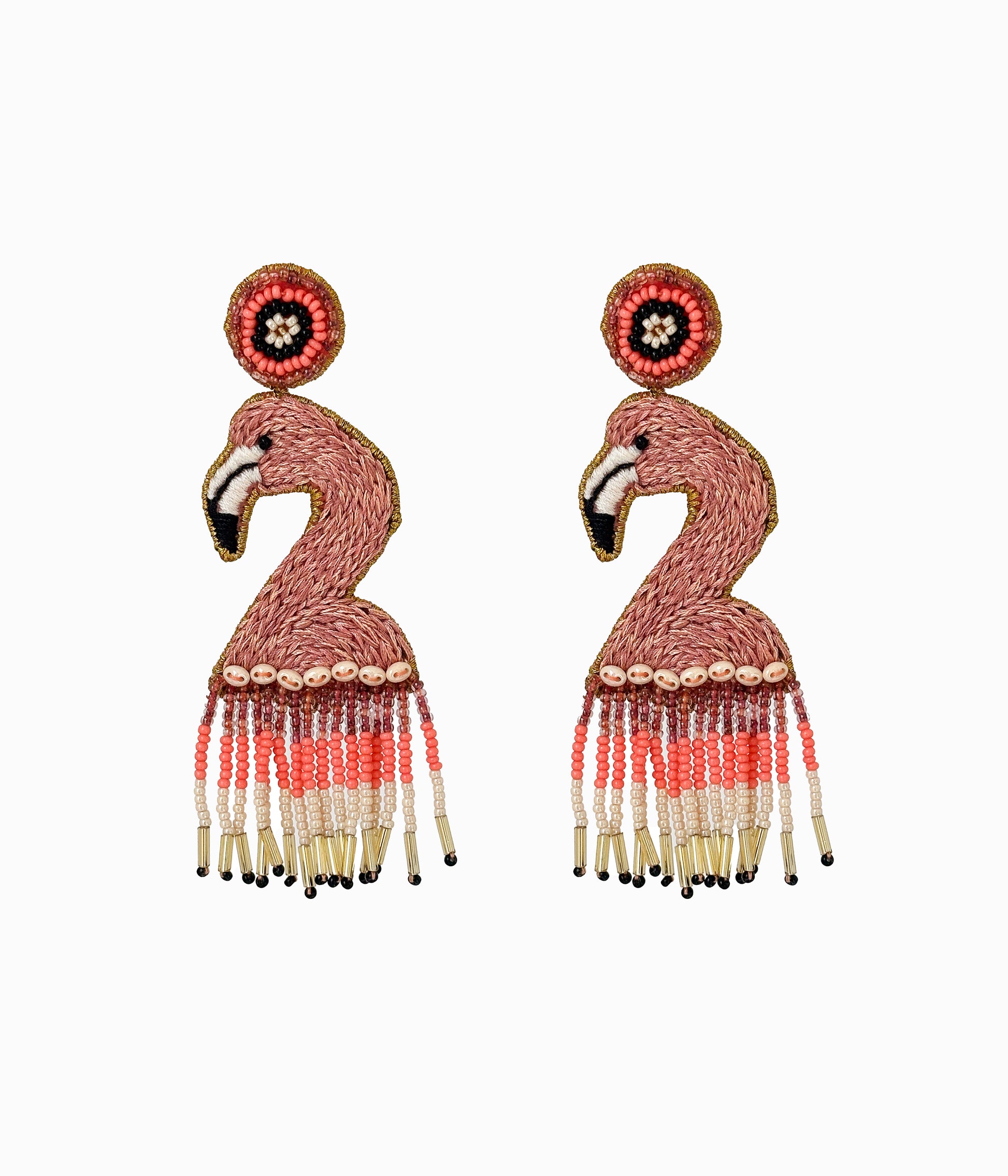 Beaded Flamingo Earrings