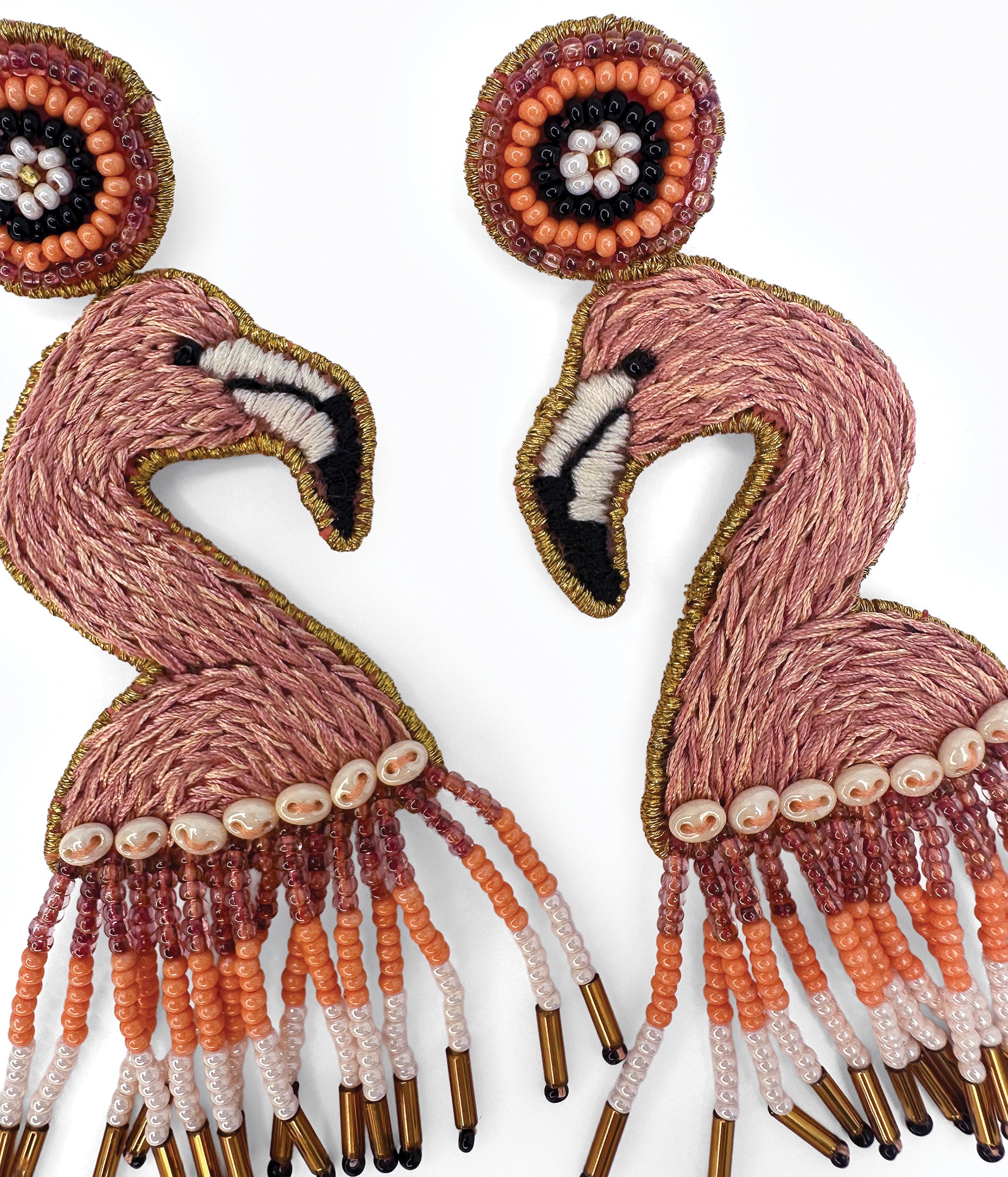 Beaded Flamingo Earrings