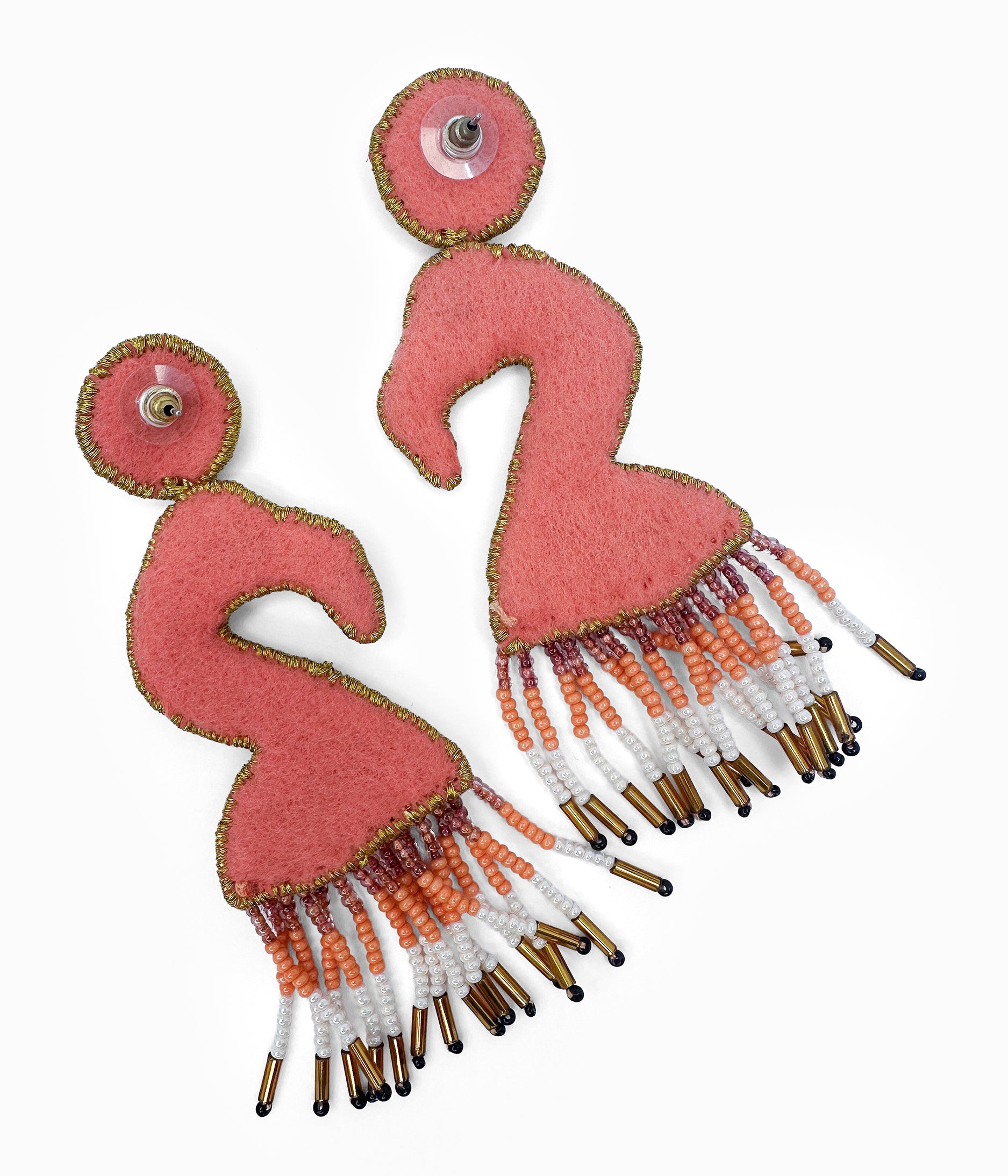 Beaded Flamingo Earrings