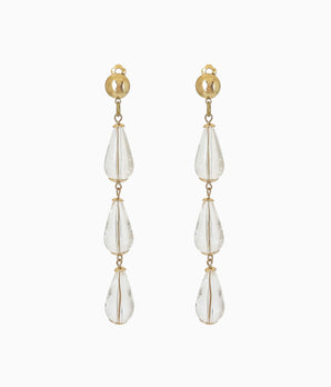 80s Clear Teardrop Earrings