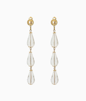 80s Clear Teardrop Earrings