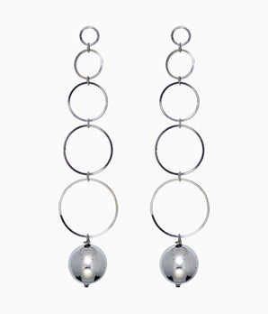 Vintage 80s Ball & Hoops Earrings
