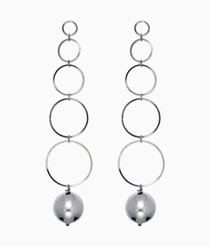 Vintage 80s Ball & Hoops Earrings