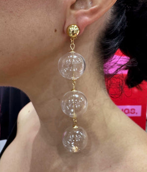 80s Triple Glass Bubble Earrings