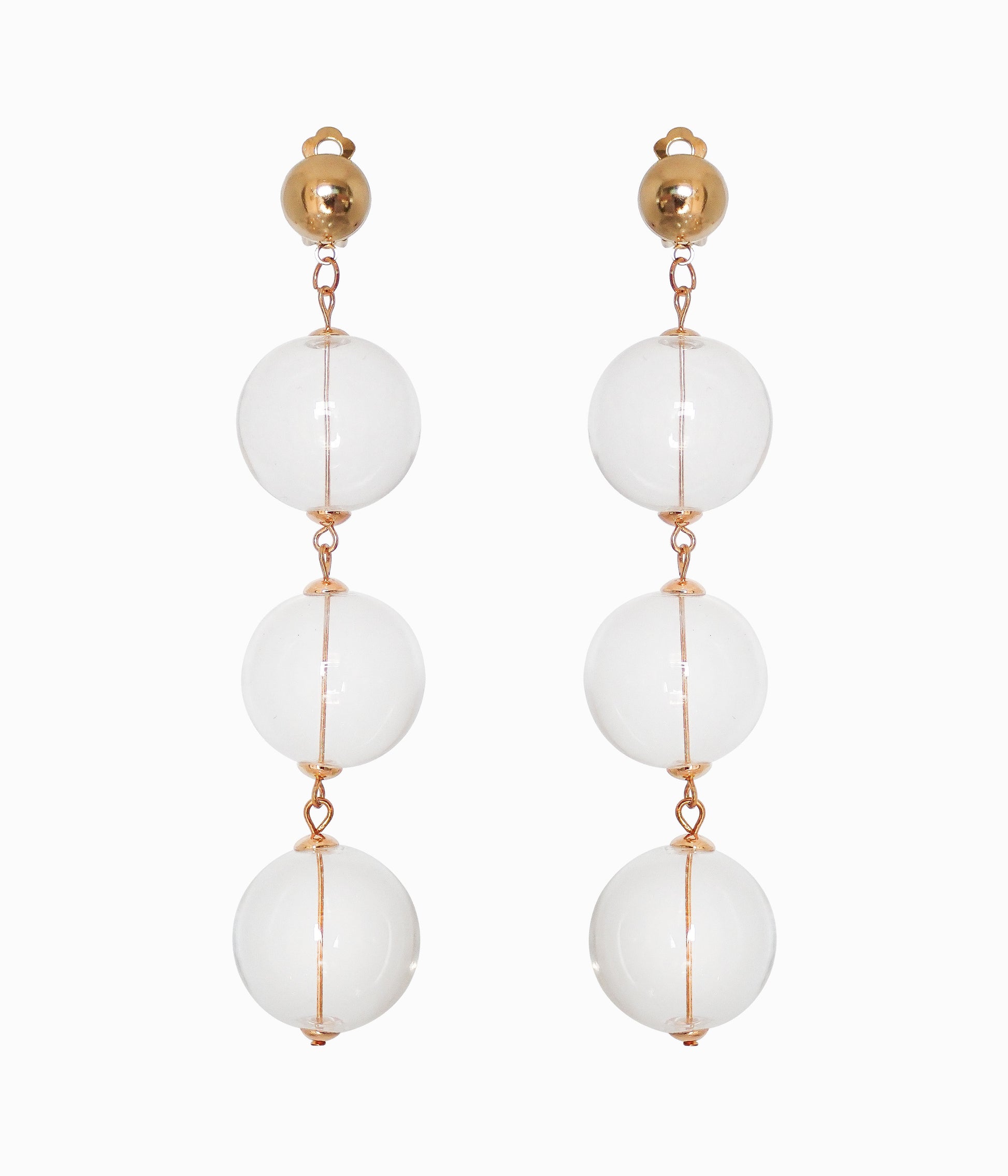 80s Triple Glass Bubble Earrings