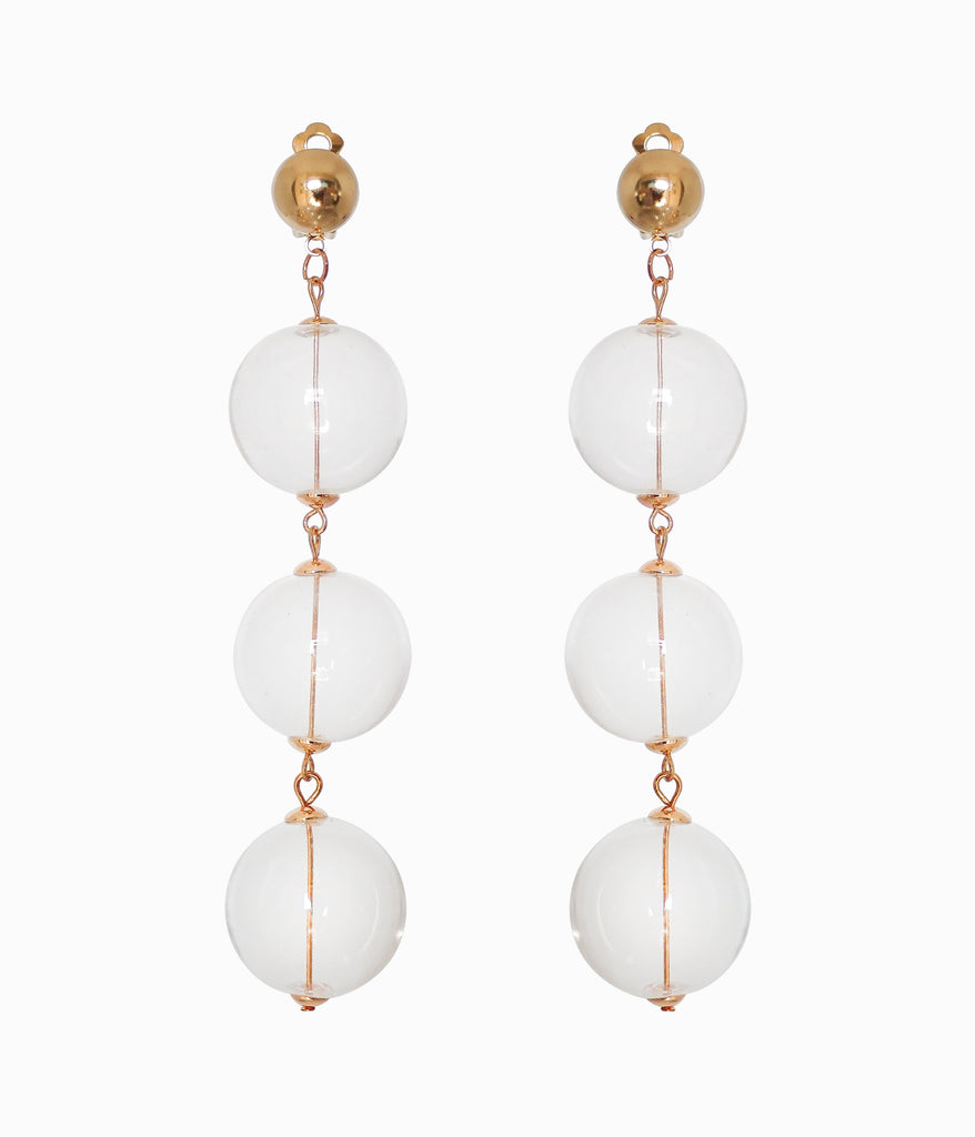 80s Triple Glass Bubble Earrings