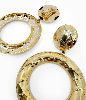 Vintage 1990's-2000's Gold Door Knocker Earrings