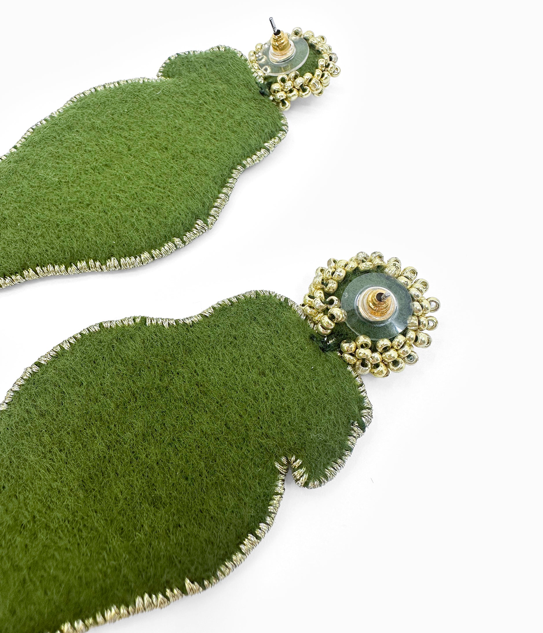 Beaded Green Parrot Earrings