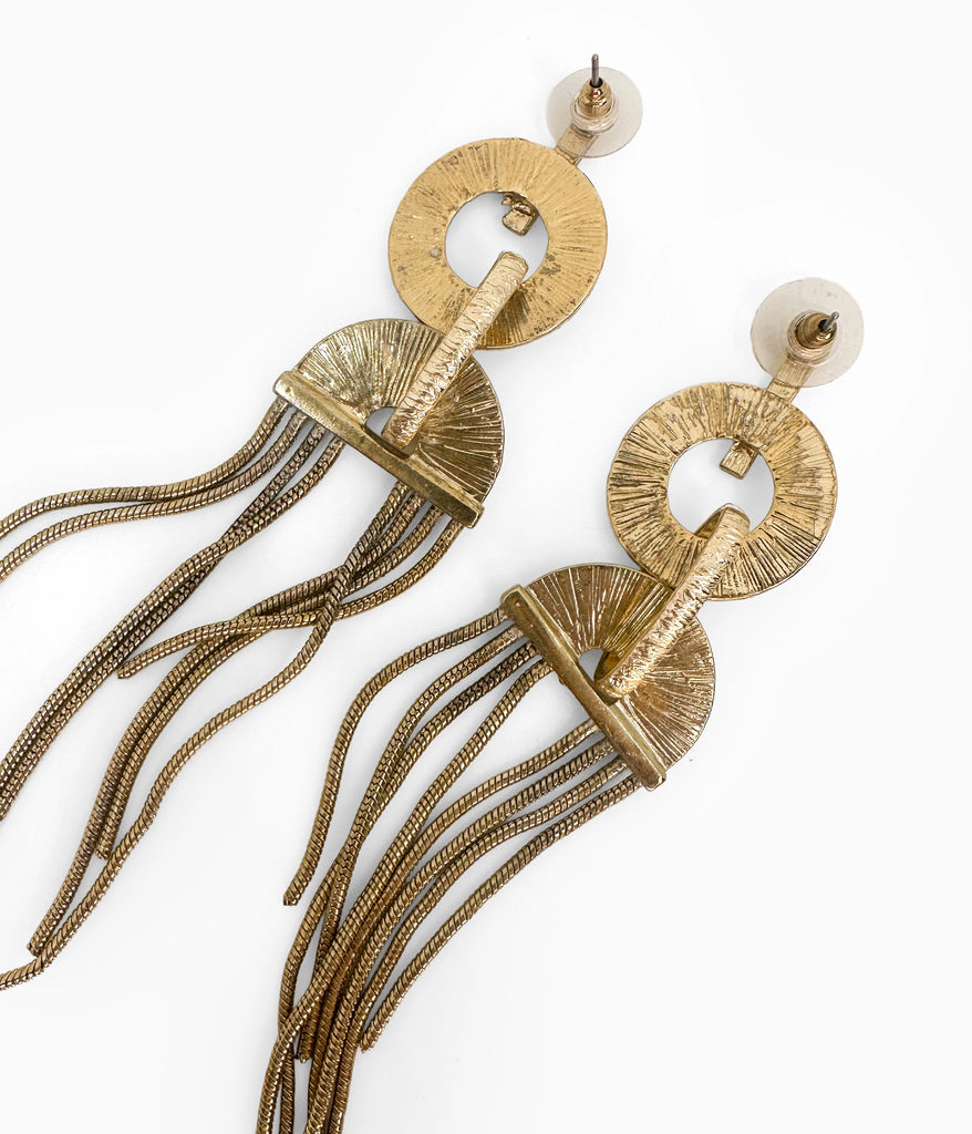 80s Hoop & Chain Earrings