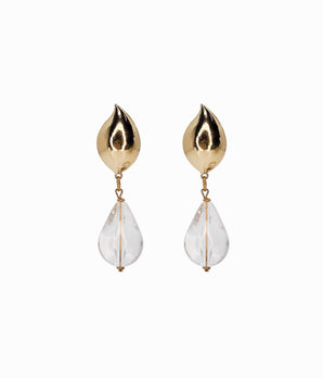 Vintage 80s Clear Tear Drop Lucite Earrings