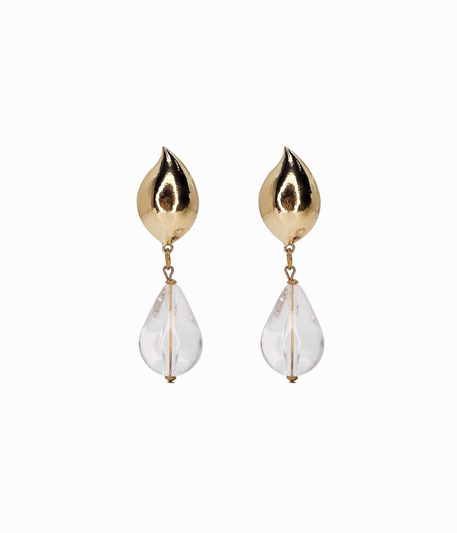 Vintage 80s Clear Tear Drop Lucite Earrings