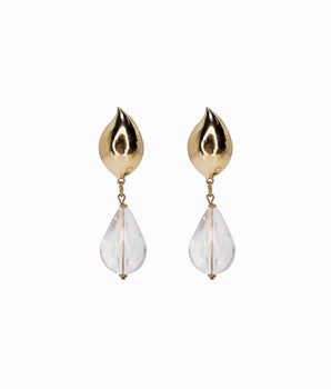 Vintage 80s Clear Tear Drop Lucite Earrings