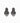 Vintage Dark Grey Shell Shaped Earrings With Crystals