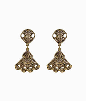 BARRERA For AVON Gold Tone Christmas Tree Boho Earrings