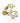 Vintage 1990's Gold Tone Squiggle Flower Earrings