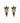Vintage 1980's Crown Brass Earrings With Brown Enamel