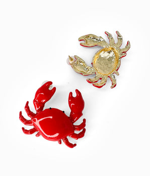 Vintage Glossy Red Crab Earrings
