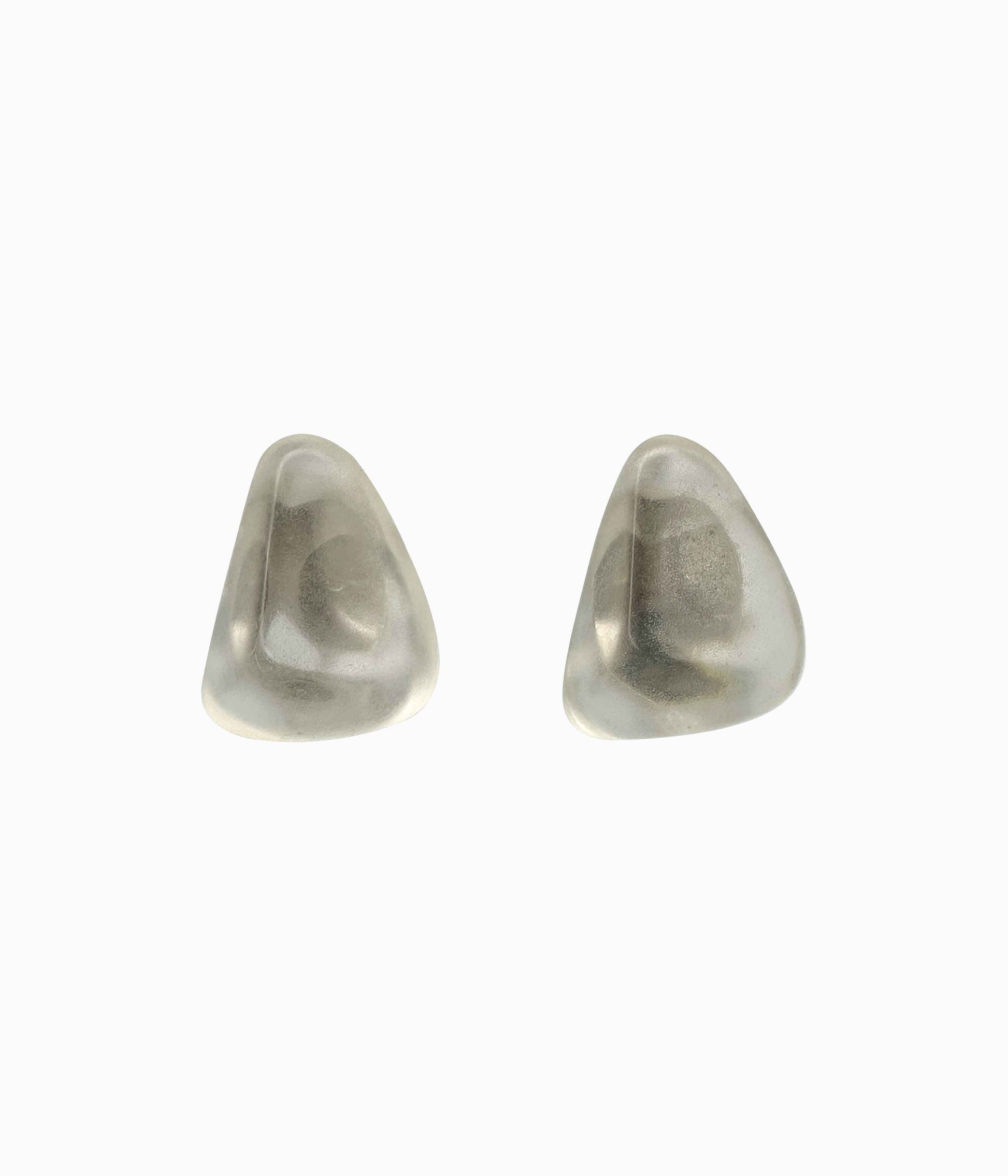 90's Vintage Frosted Triangular Lucite Earrings