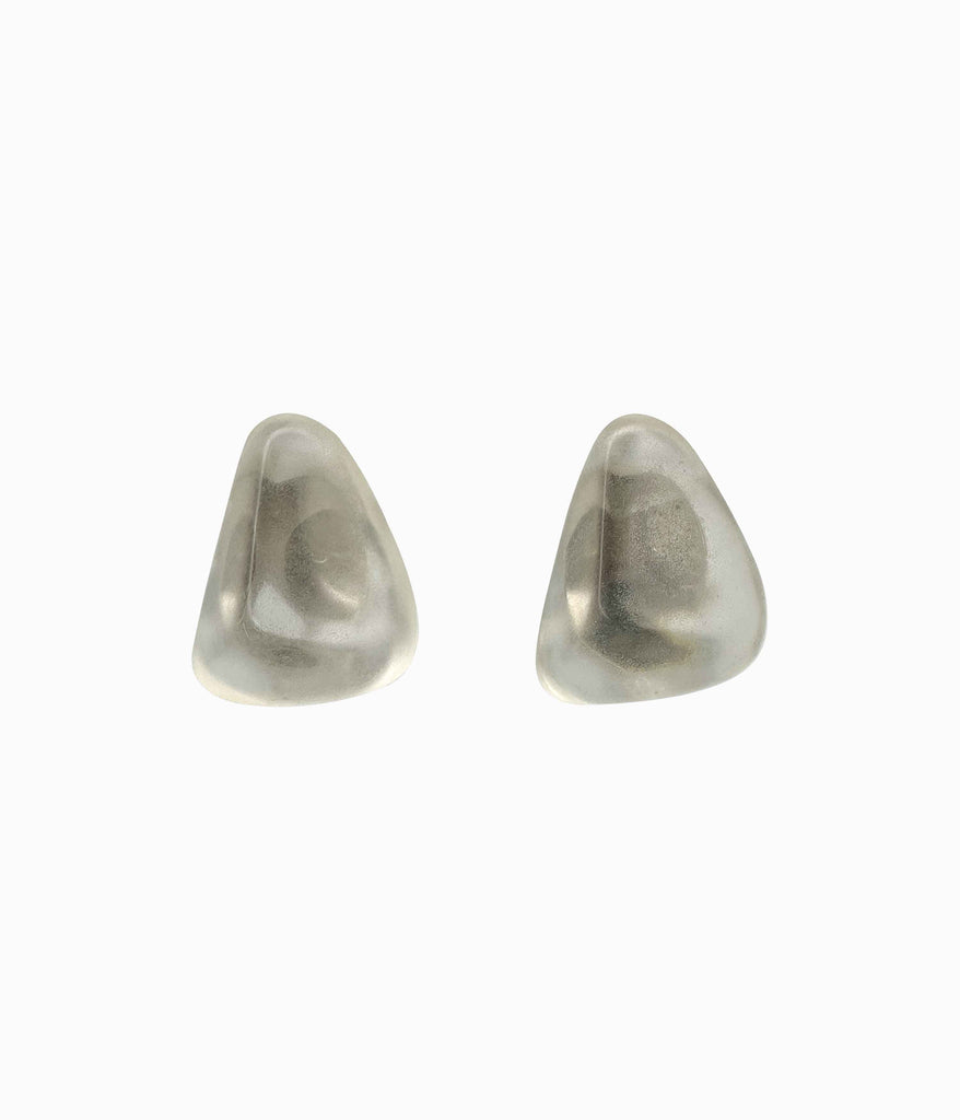 90's Vintage Frosted Triangular Lucite Earrings