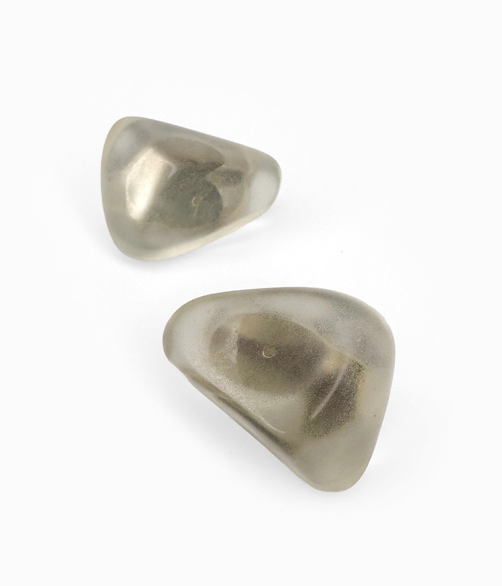 90's Vintage Frosted Triangular Lucite Earrings