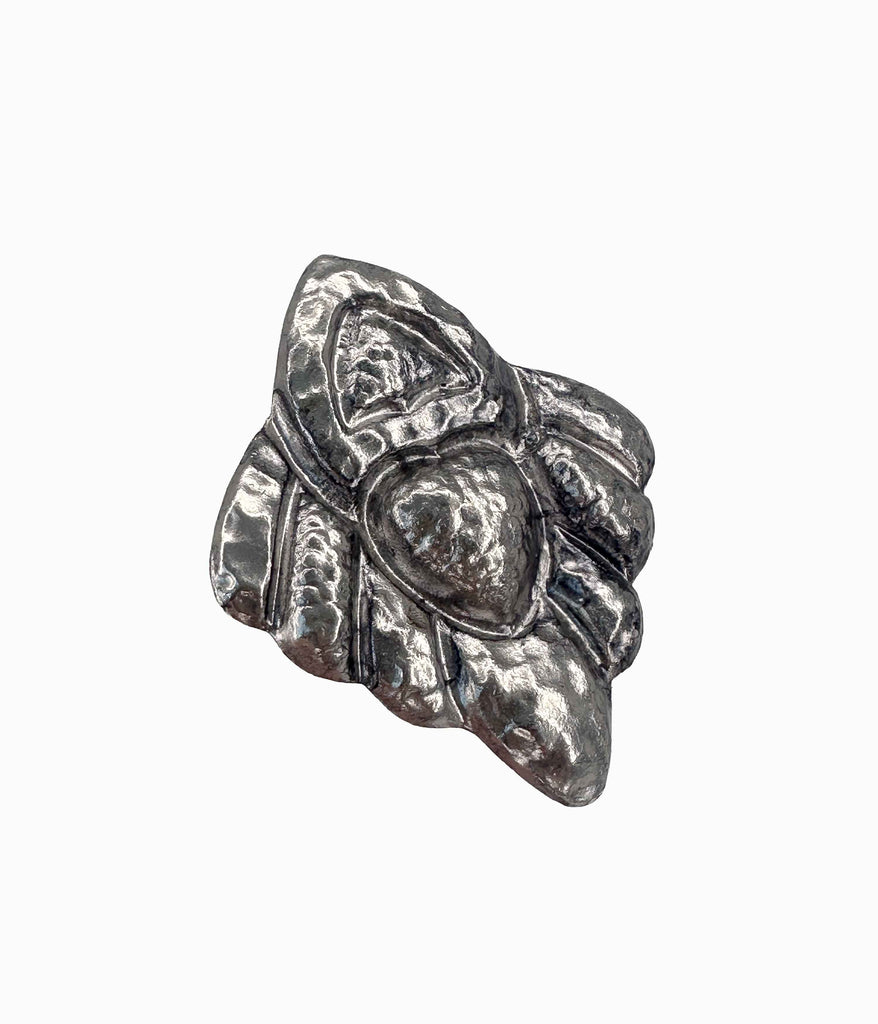 Vintage 90's Silver Tone Hammered Motif Diamond Shaped Earrings