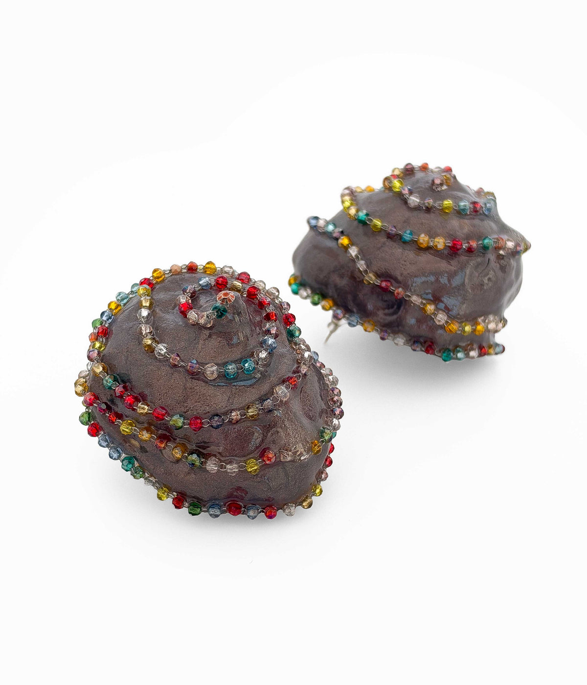 Grey Blob with Colorful Beads