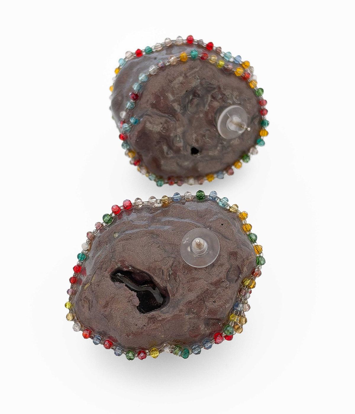 Grey Blob with Colorful Beads
