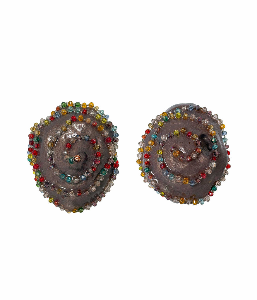 Grey Blob with Colorful Beads