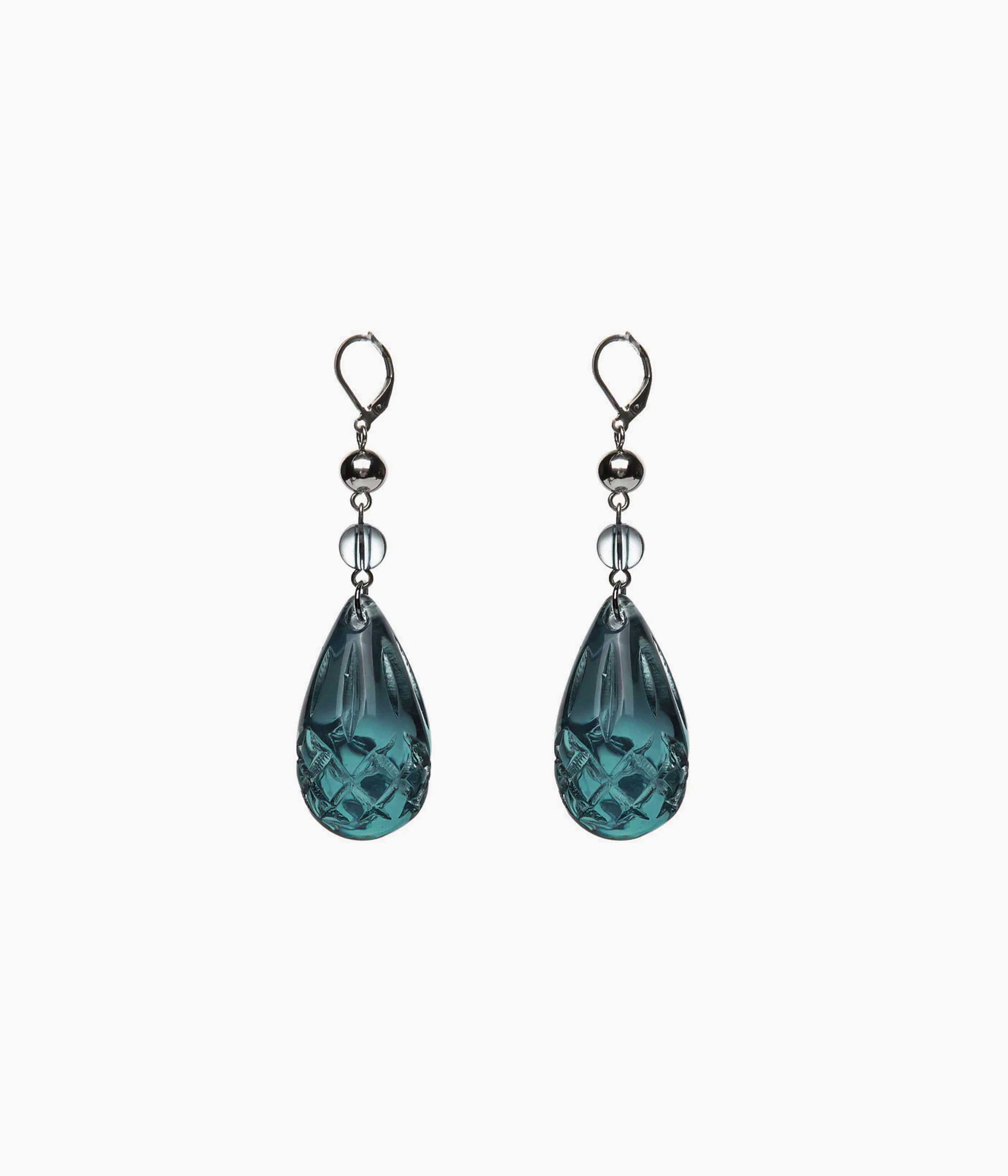 Tear Drop Earrings in Indigo