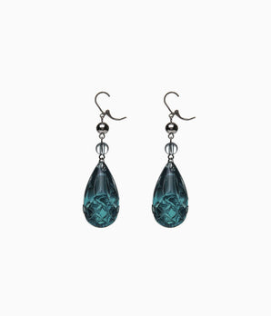 Tear Drop Earrings in Indigo