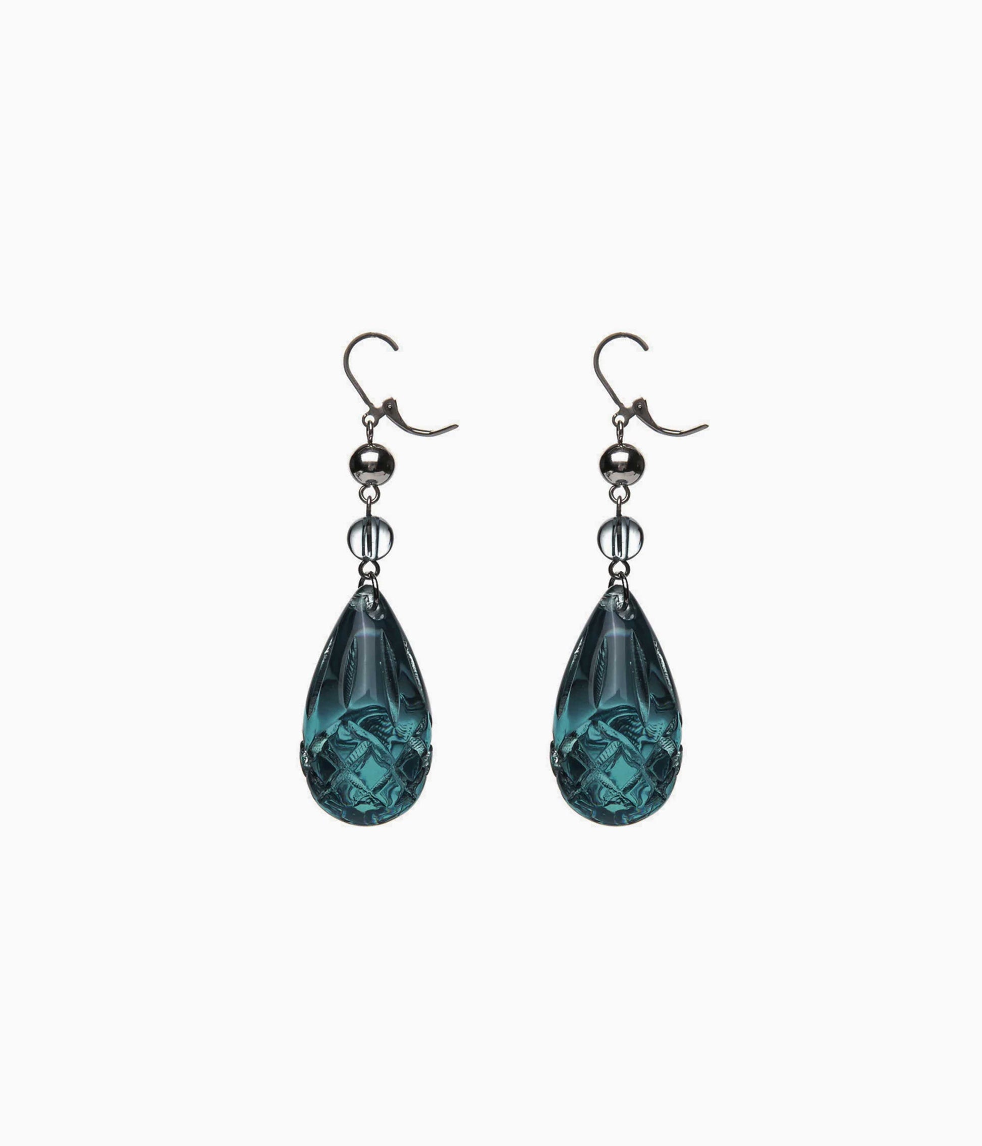 Tear Drop Earrings in Indigo