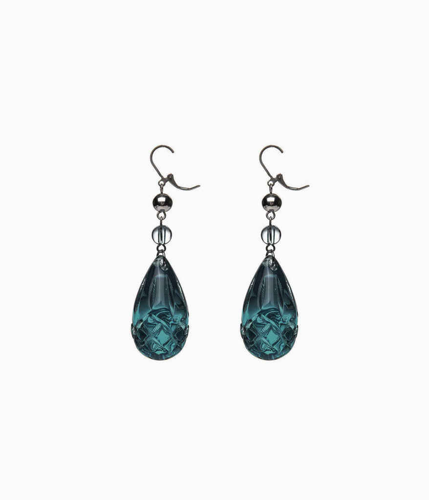 Tear Drop Earrings in Indigo