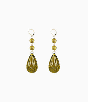 Tear Drop Earrings in Olive
