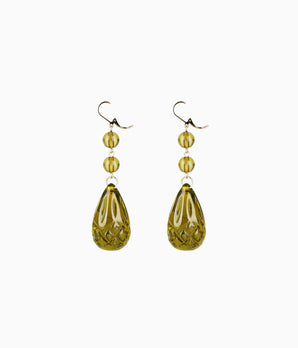 Tear Drop Earrings in Olive