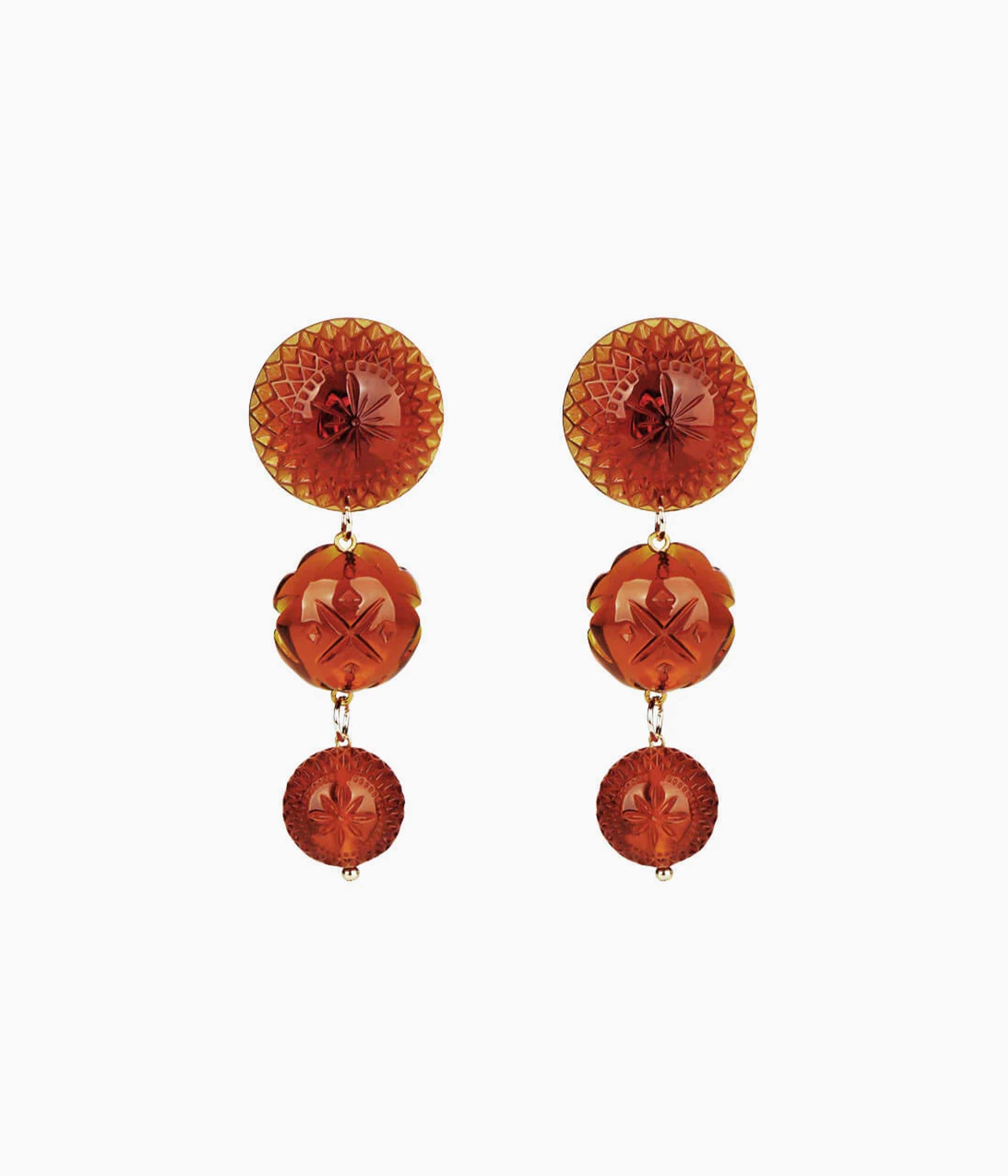 Heirloom Drop Earrings in Amber