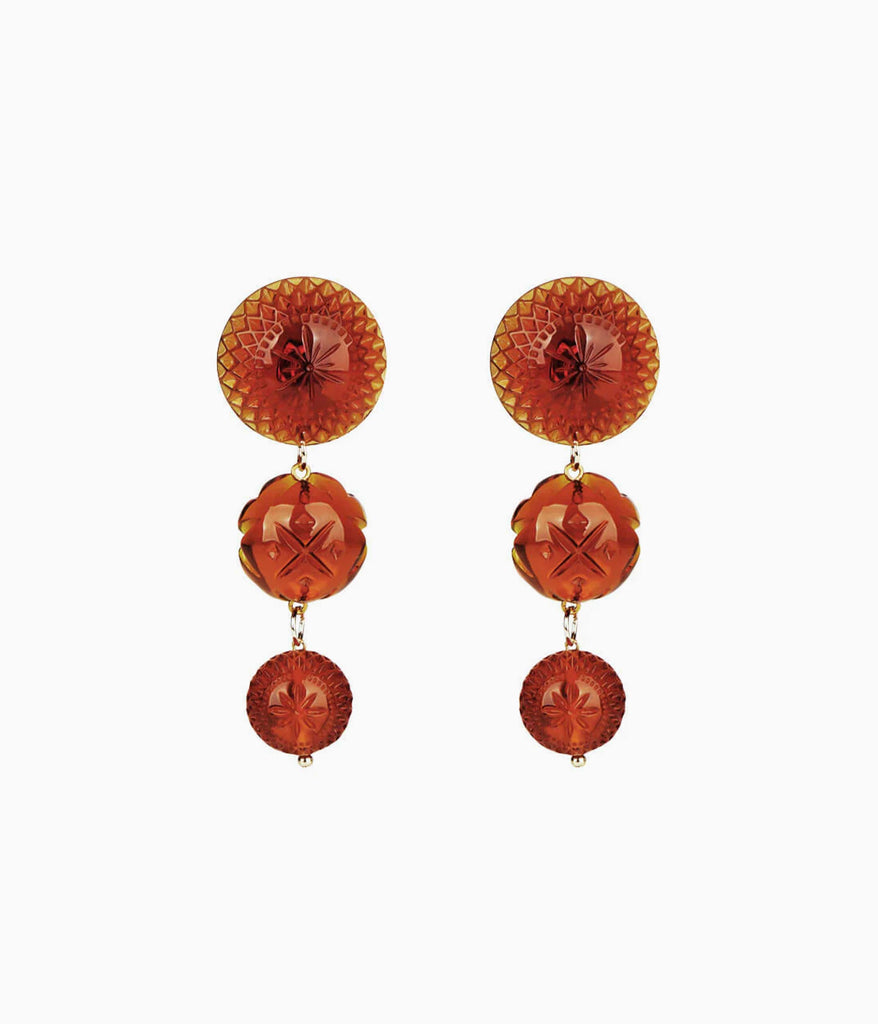 Heirloom Drop Earrings in Amber