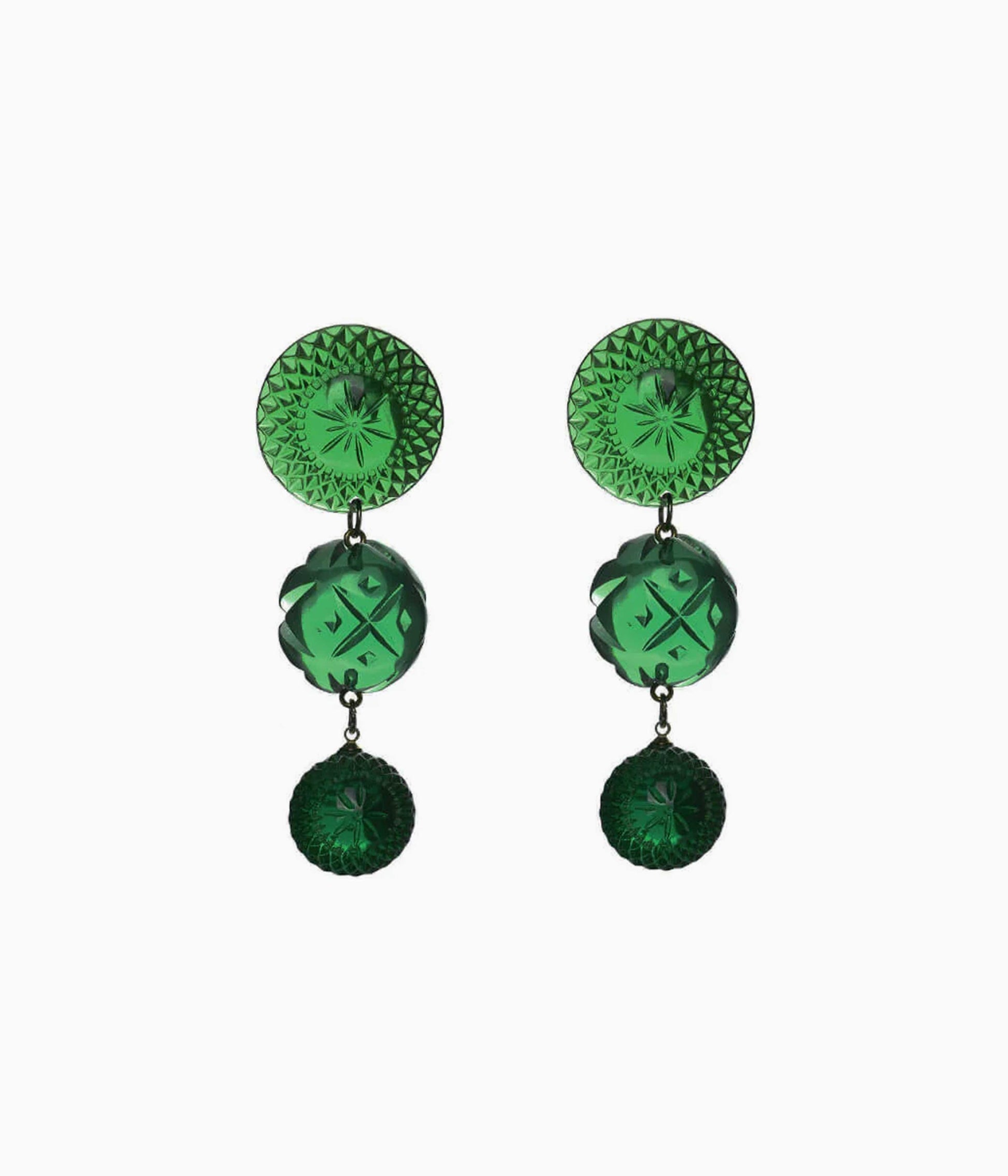 Heirloom Drop Earrings in Green
