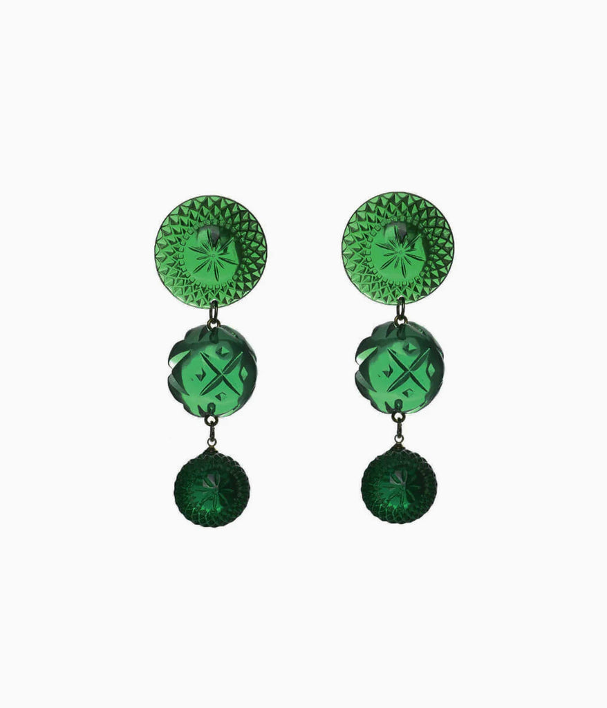 Heirloom Drop Earrings in Green