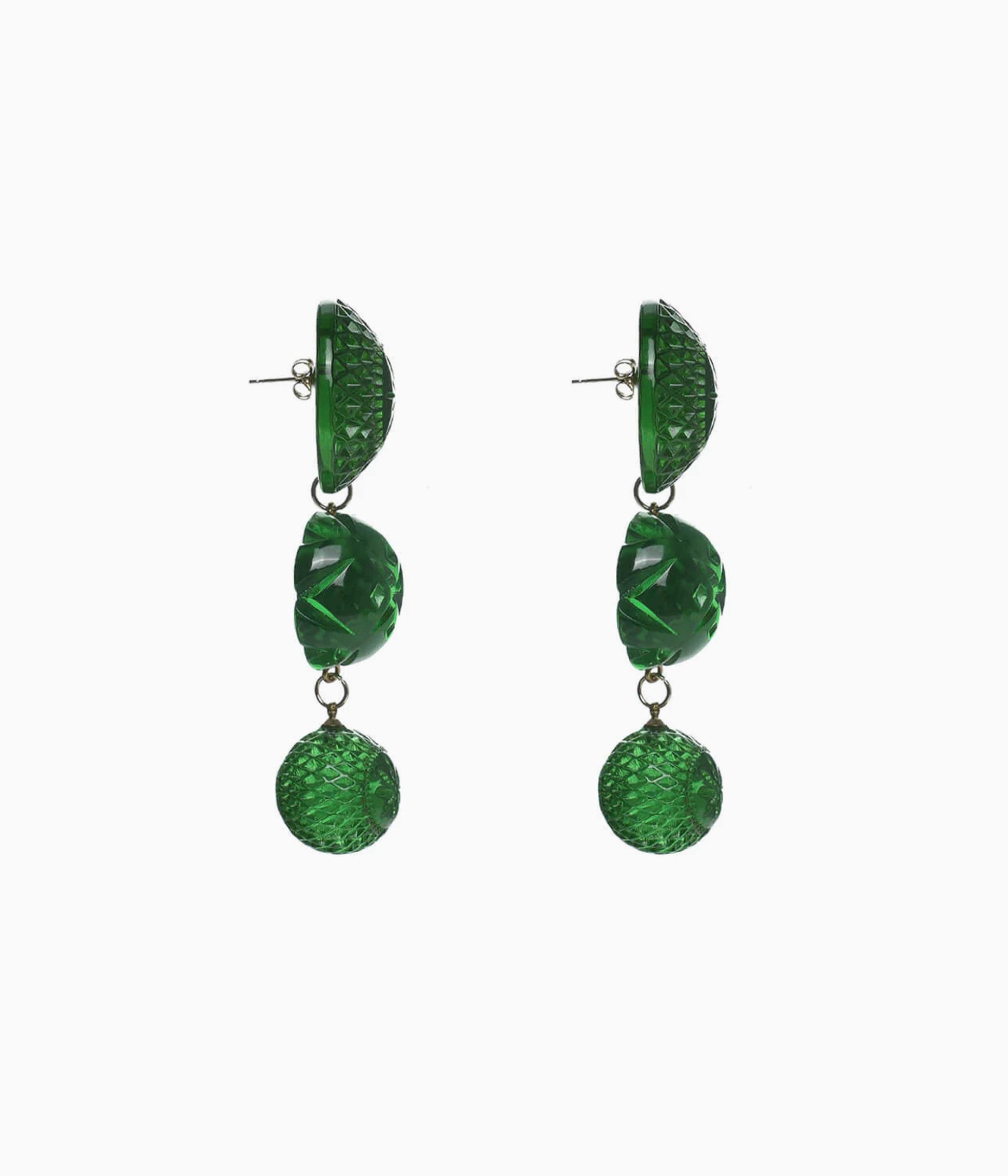 Heirloom Drop Earrings in Green