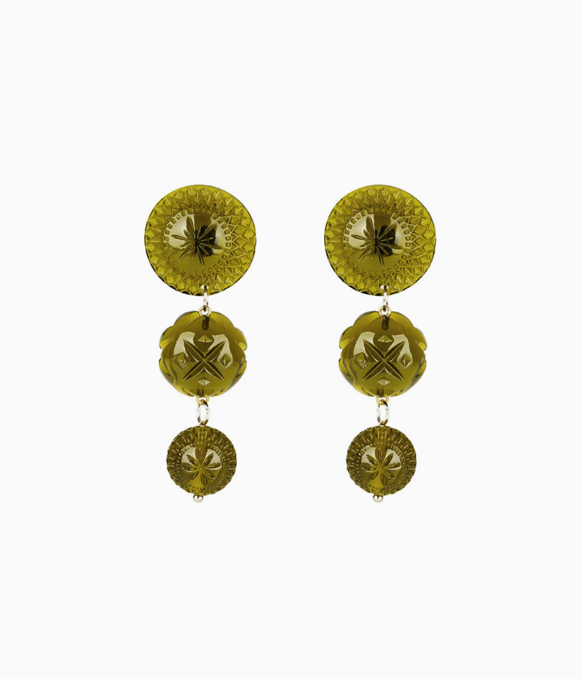Heirloom Drop Earrings in Olive
