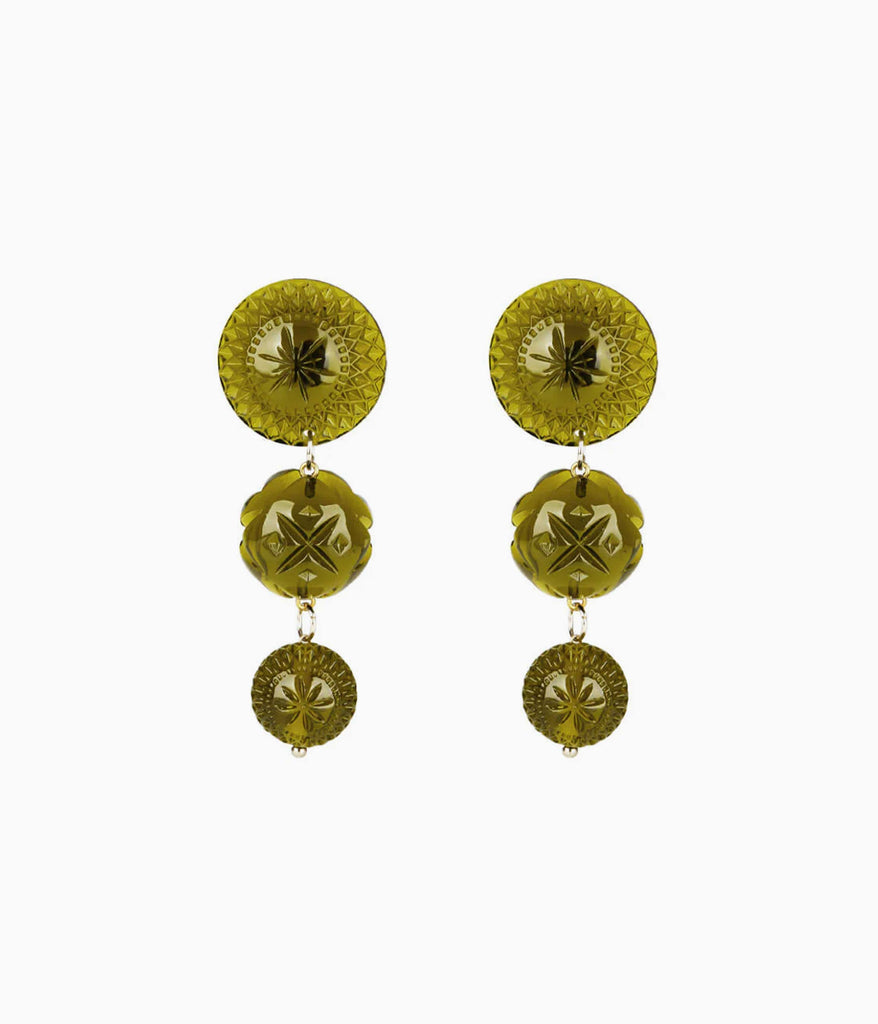 Heirloom Drop Earrings in Olive