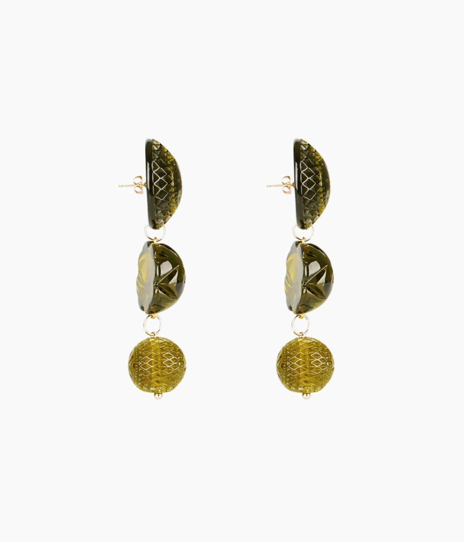 Heirloom Drop Earrings in Olive