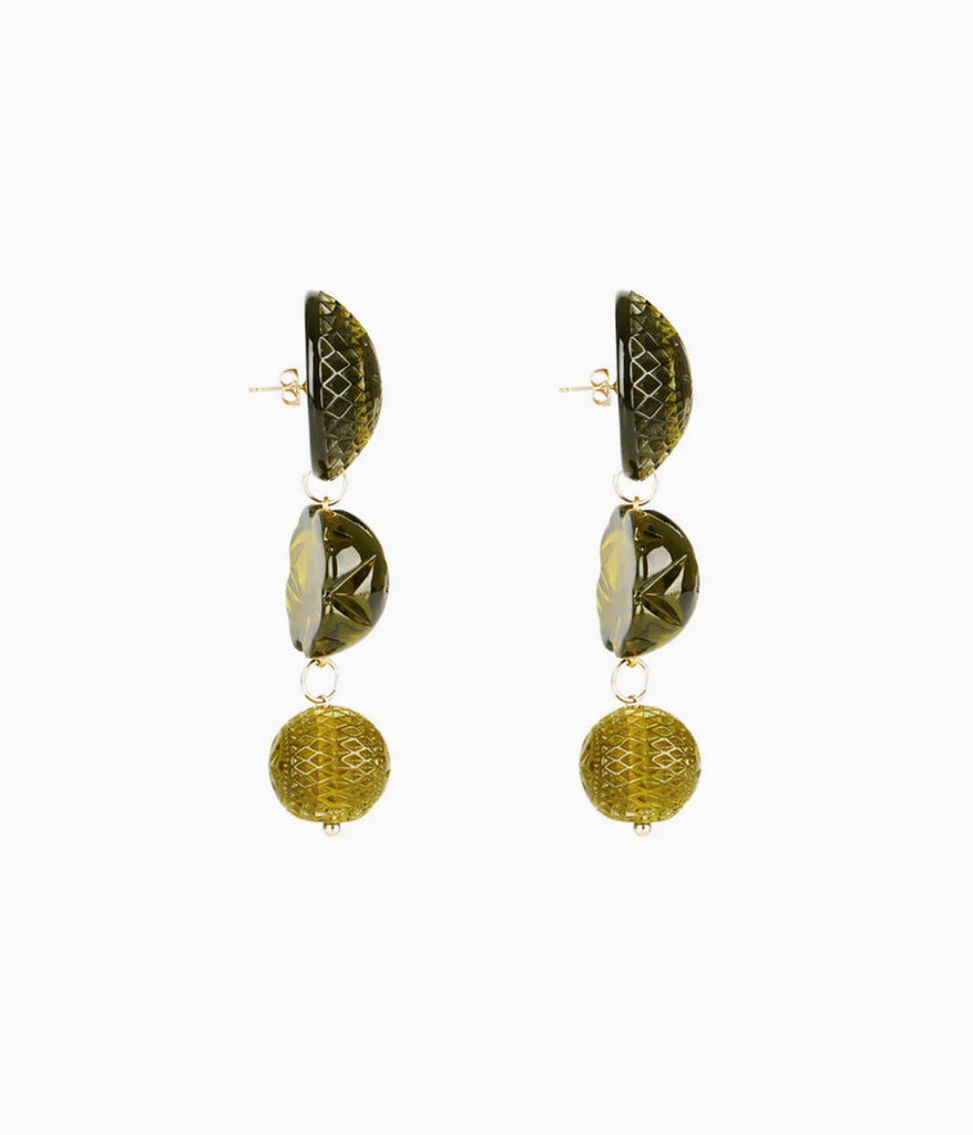 Heirloom Drop Earrings in Olive