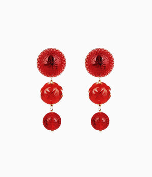 Heirloom Drop Earrings in Red
